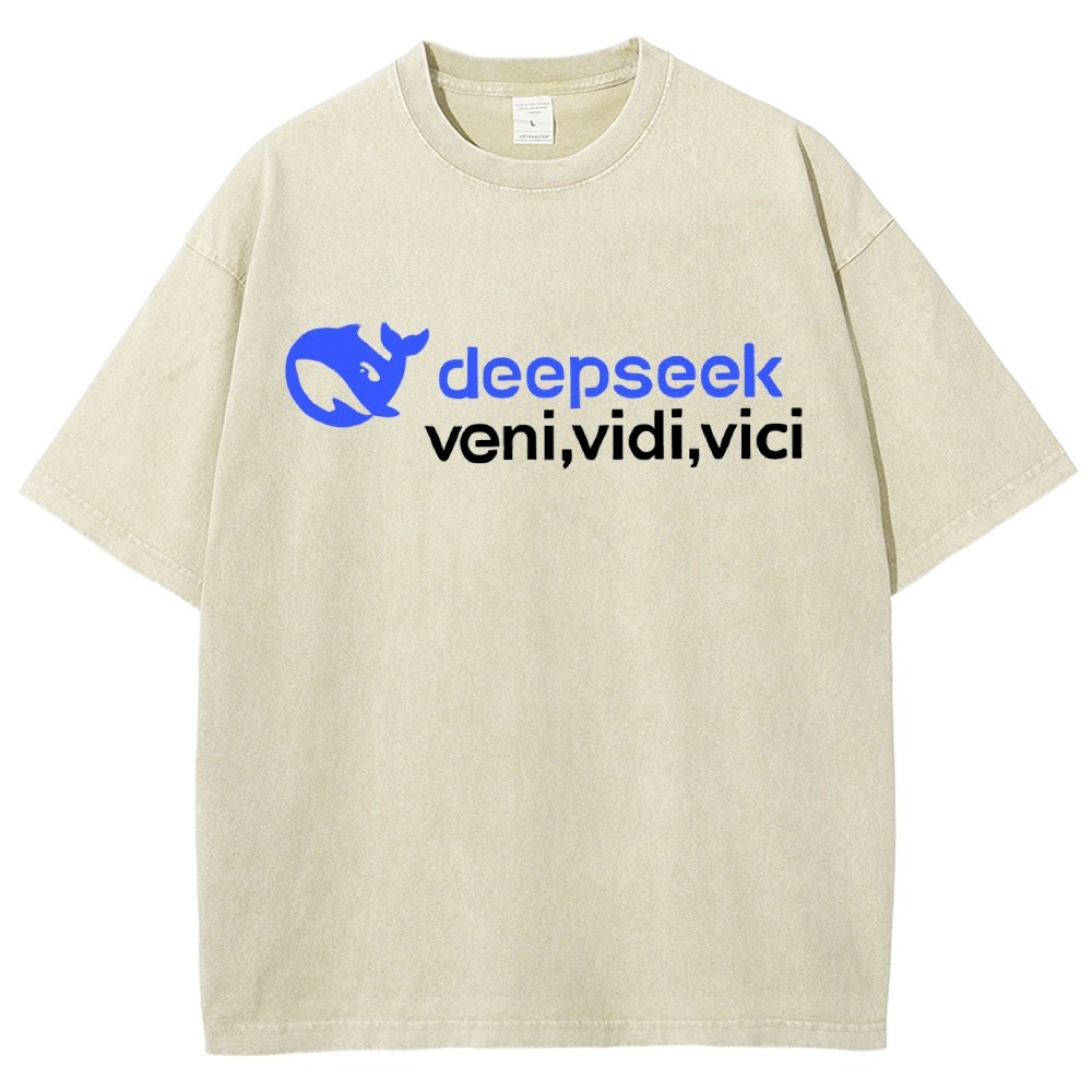 Deepseek R1 Graphic Vintage Distressed T-shirt