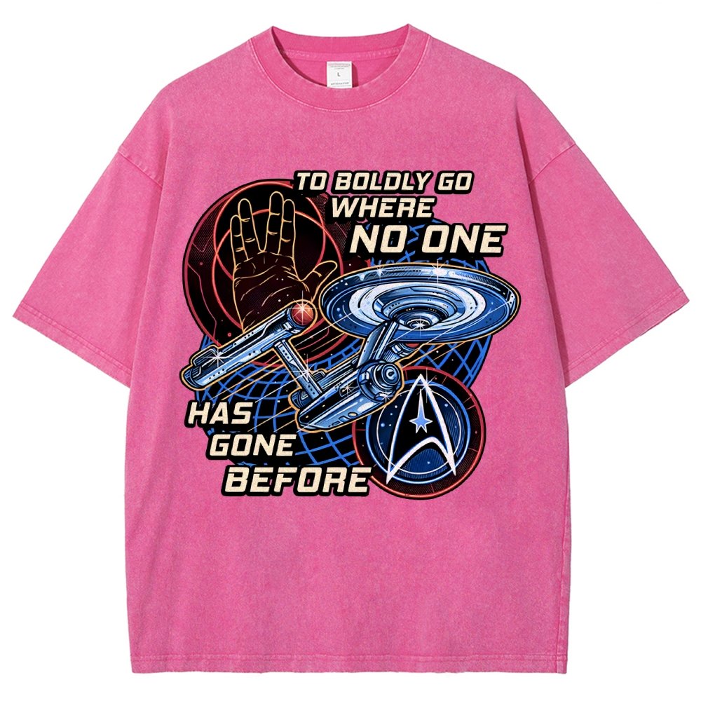 To Boldly Go Where Few Have Gone Before Vintage Distressed T-shirt