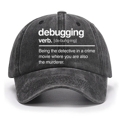 Debugging Verb - NERD Hat - IT Hat - Computer Coder Hat
