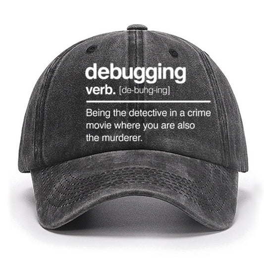 Debugging Verb - NERD Hat - IT Hat - Computer Coder Hat