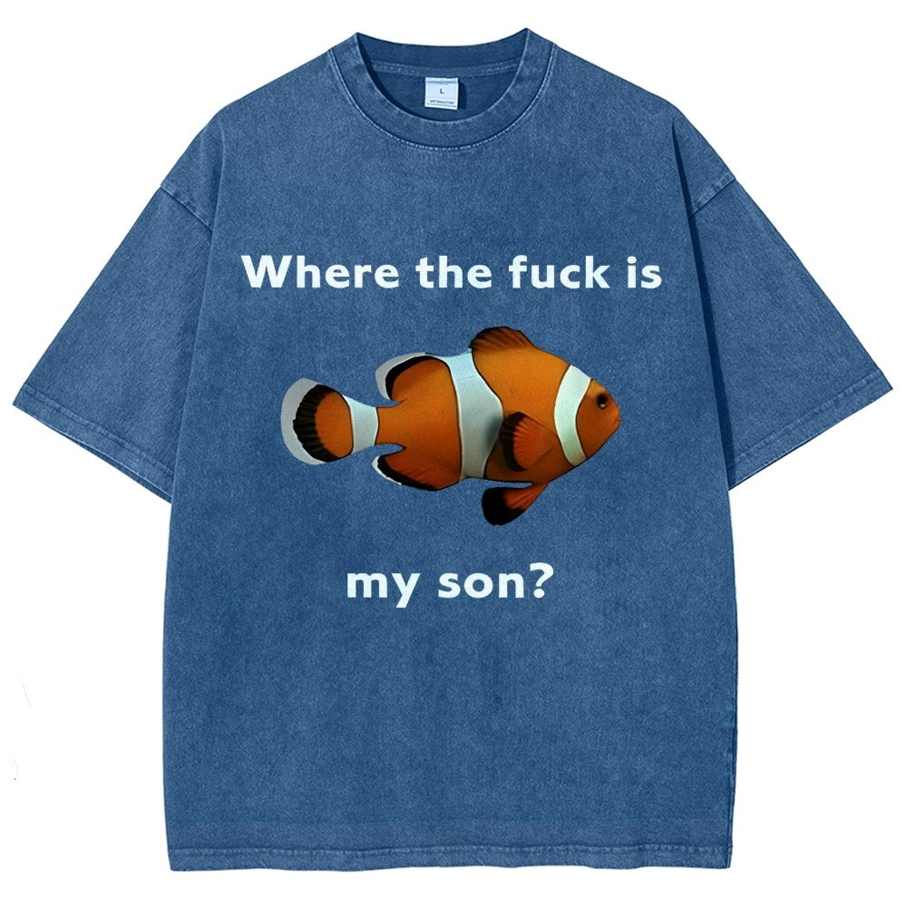 Fish Looking For Son Vintage Distressed T-shirt