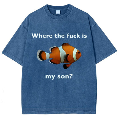 Fish Looking For Son Vintage Distressed T-shirt