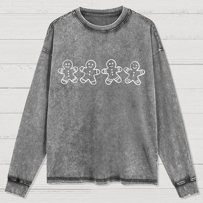 Christmas Gingerbread Cookies Washed Long Sleeve Tee