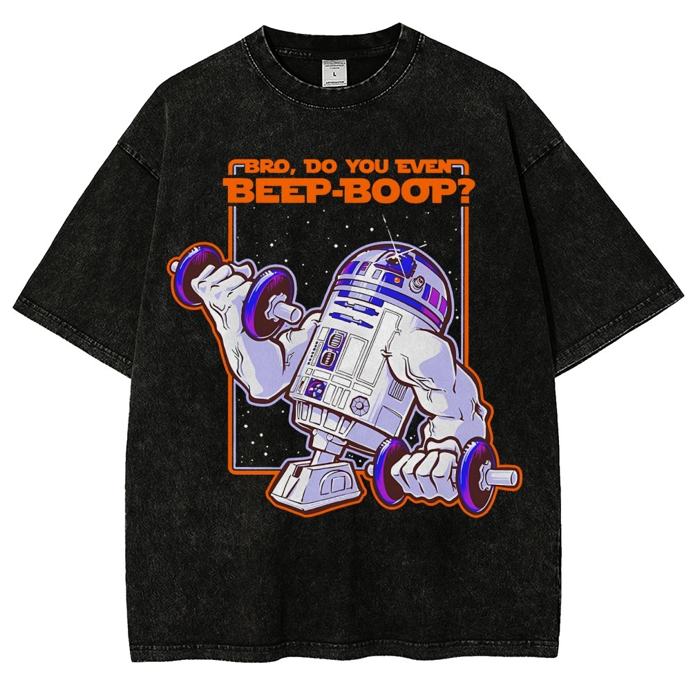 Bro Do You Even Beep-Boop Vintage Distressed T-shirt