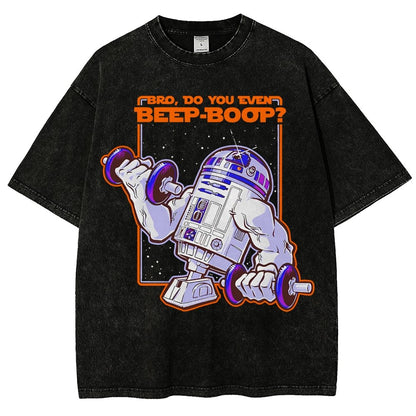 Bro Do You Even Beep-Boop Vintage Distressed T-shirt