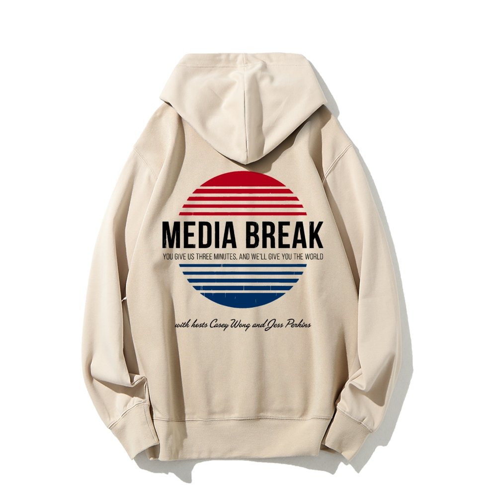 Media Break Printed Back Unisex Cotton Hoodie