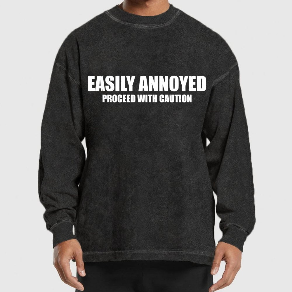 Easily Annoyed Washed Long Sleeve Tee