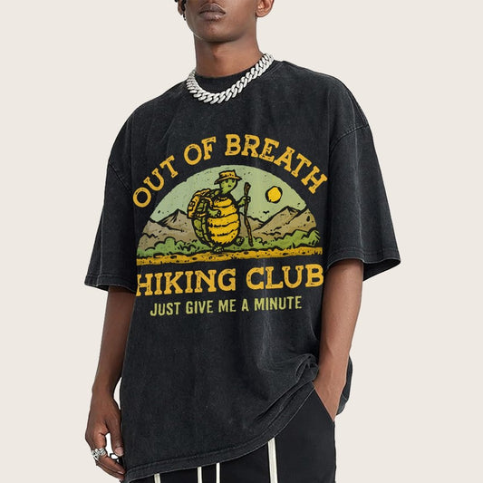 Out Of Breath Hiking Club Vintage Distressed T-shirt