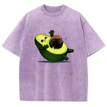 Quirky Alien Avocado Vintage Distressed T-shirt