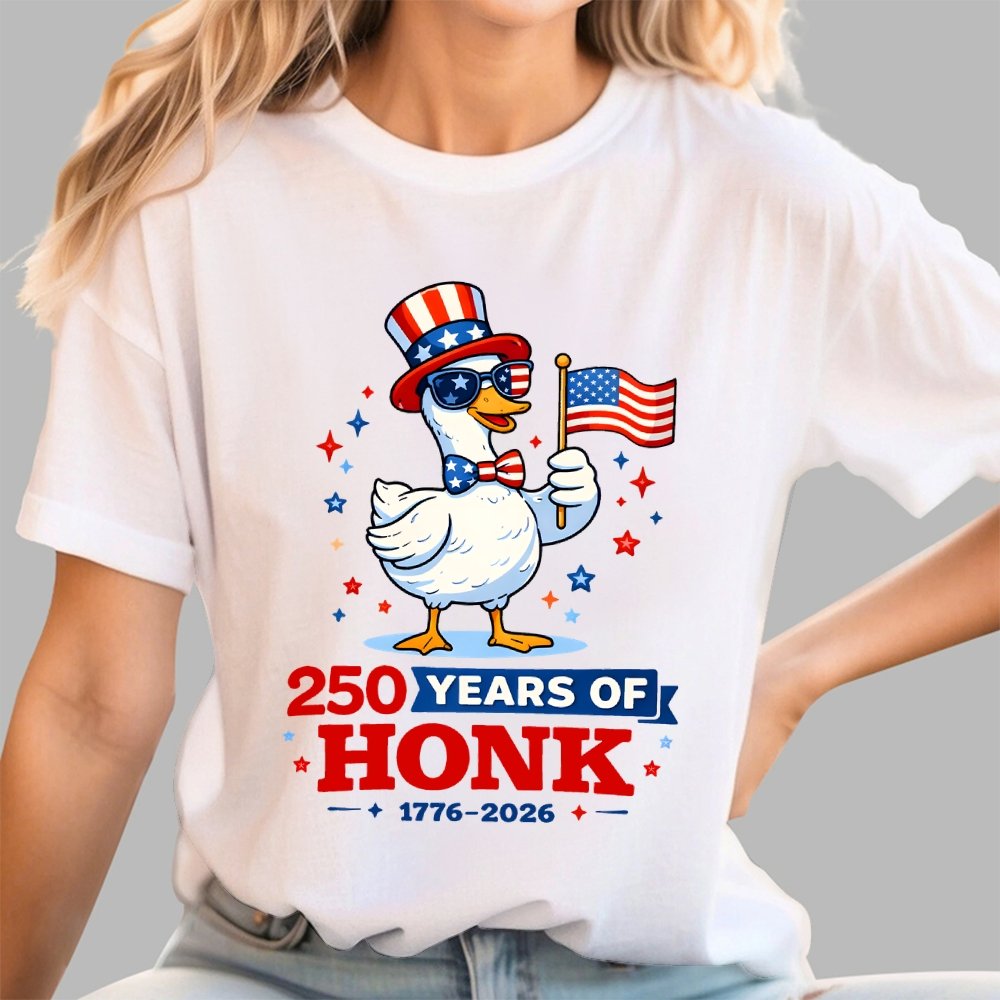 250 Years of Honk , Patriotic Goose Geek T-Shirt