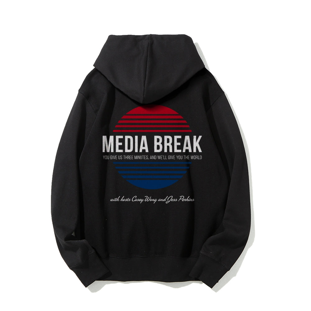 Media Break Printed Back Unisex Cotton Hoodie