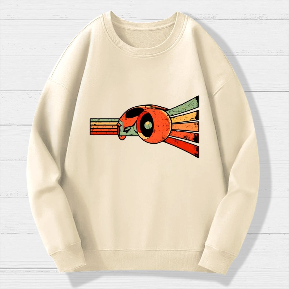 Vintage Grid Geek Cotton Sweatshirt