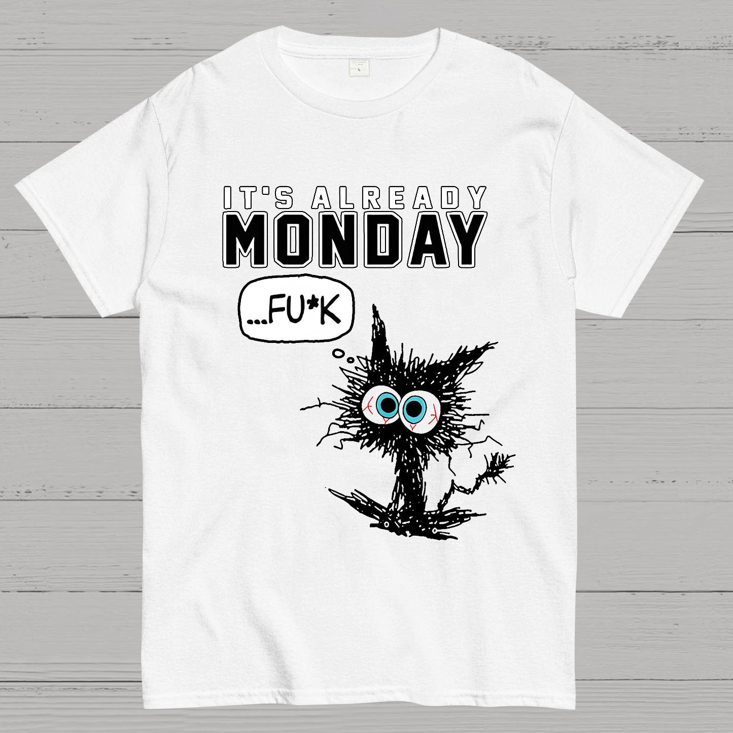 It's Already Monday Funny Cat Geek T-Shirt