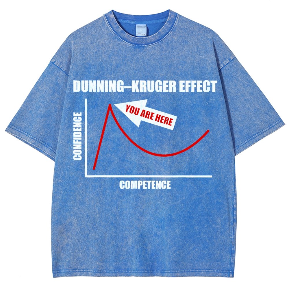 Dunning–Kruger Effect Cognitive Bias Funny You Are Here Vintage Distressed T-shirt