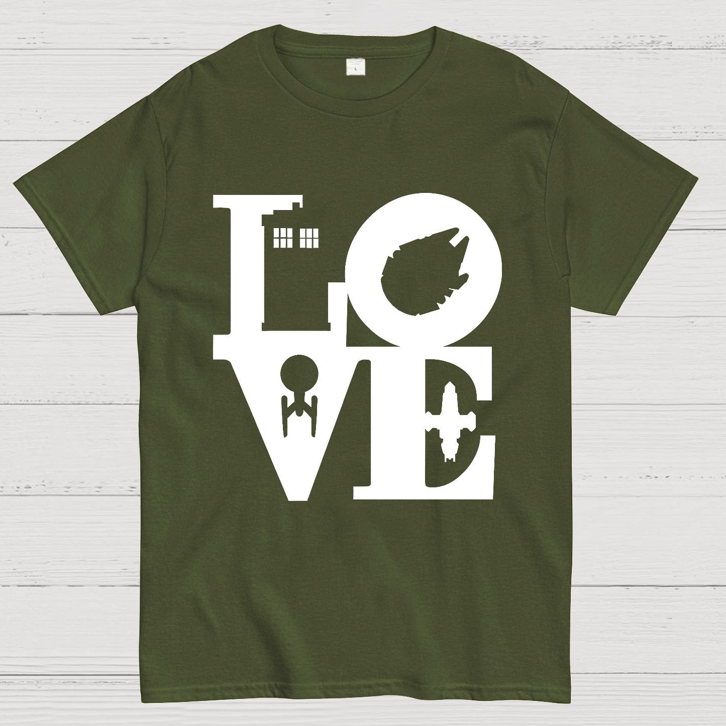 I Love SciFi Black Geek T-Shirt