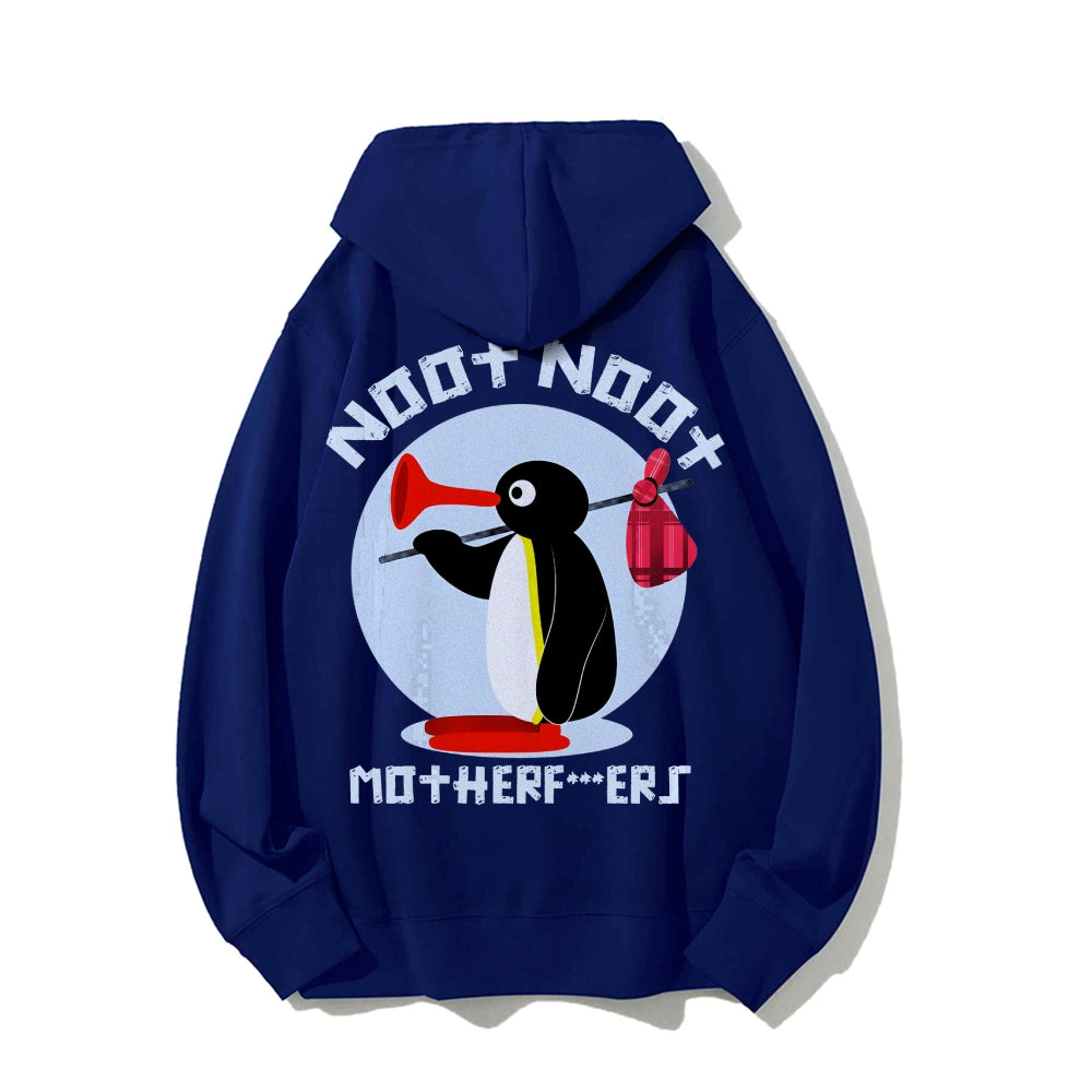 NOOT NOOT MOTHERF***ERS Printed Back Unisex Cotton Hoodie