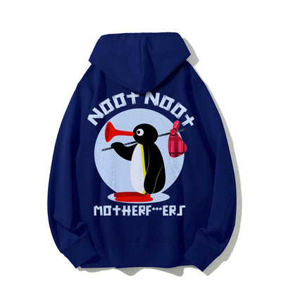 NOOT NOOT MOTHERF***ERS Printed Back Unisex Cotton Hoodie