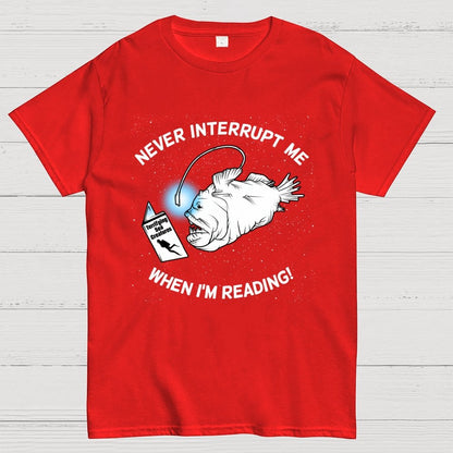 Angler Fish Reading Geek T-Shirt