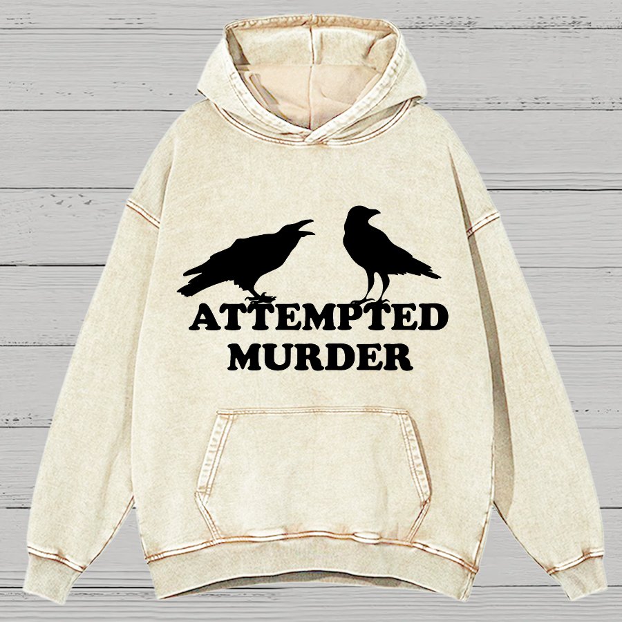 Attempted Murder Vintage Distressed Hoodie