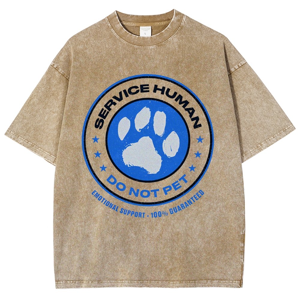 Service Human Do Not Pet Vintage Distressed T-shirt