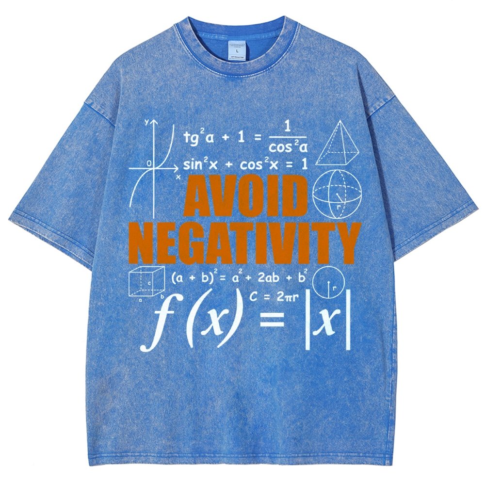 Avoid Negativity Funny Math Mathematician Vintage Distressed T-shirt