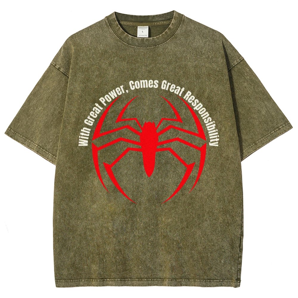 With Great Power Comes Great Responsibility Vintage Distressed T-shirt