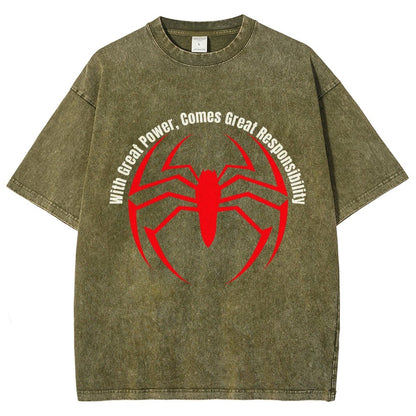 With Great Power Comes Great Responsibility Vintage Distressed T-shirt