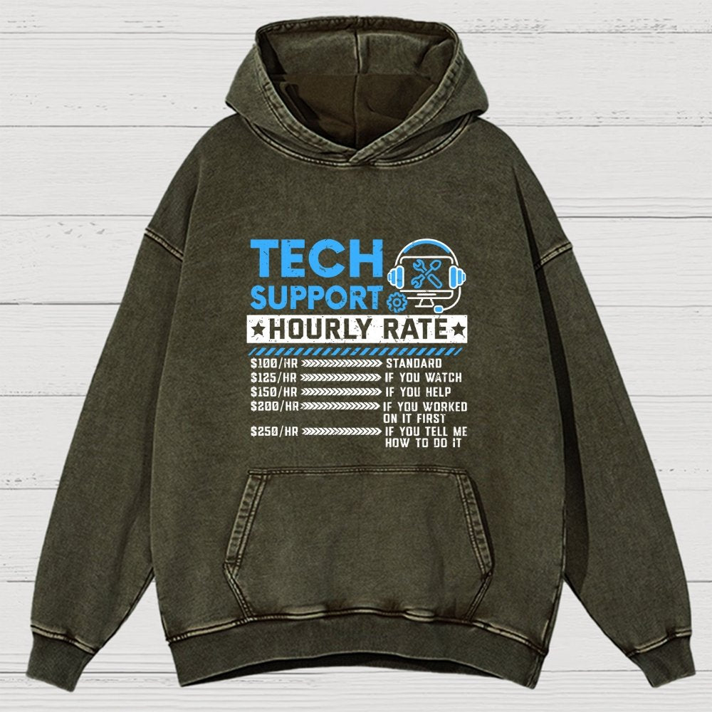 Tech Support Vintage Distressed Hoodie