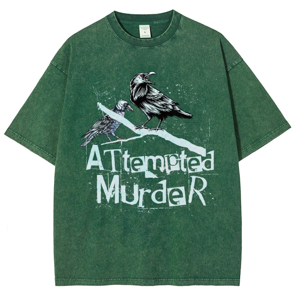 Attempted Murder Crows Vintage Distressed T-shirt