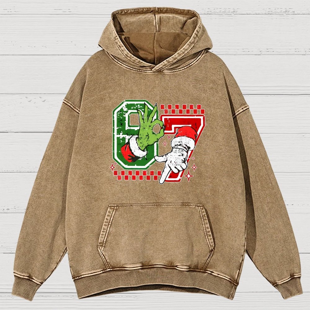 Six Seven 6 7 Christmas Vintage Distressed Hoodie