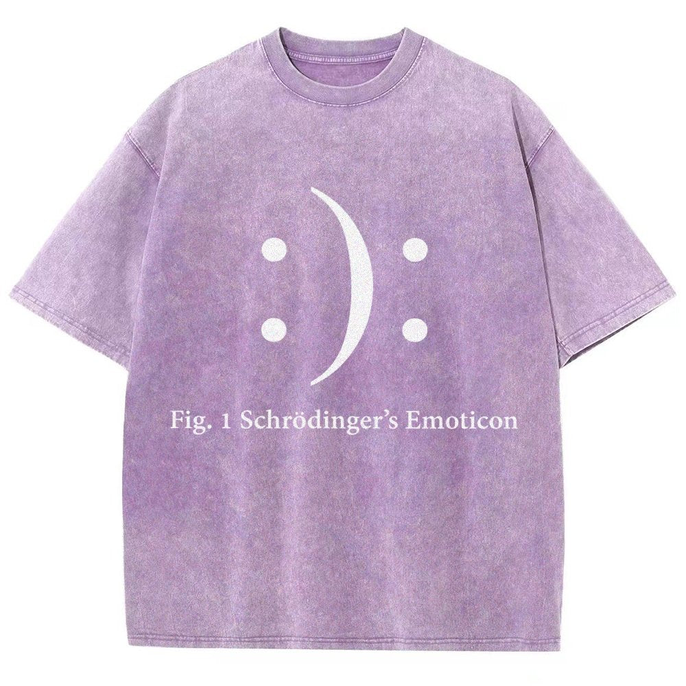Schrodinger's Emoticon Vintage Distressed T-shirt