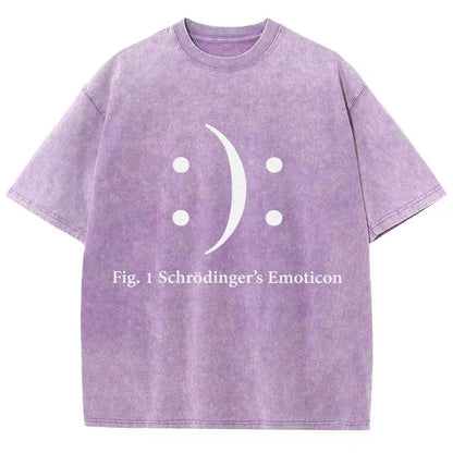 Schrodinger's Emoticon Vintage Distressed T-shirt