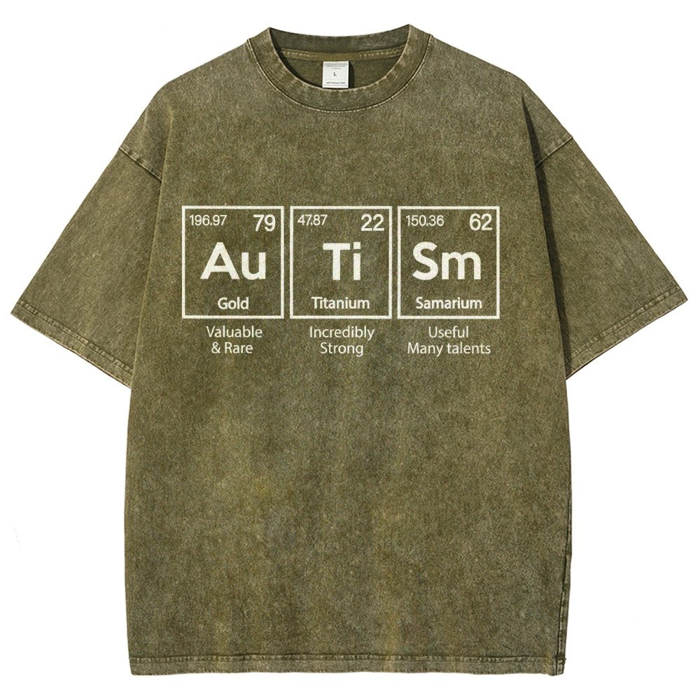 Autism Awareness Elements Periodic Vintage Distressed T-shirt
