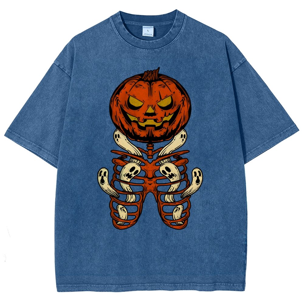 Halloween Pumpkin Vintage Distressed T-shirt