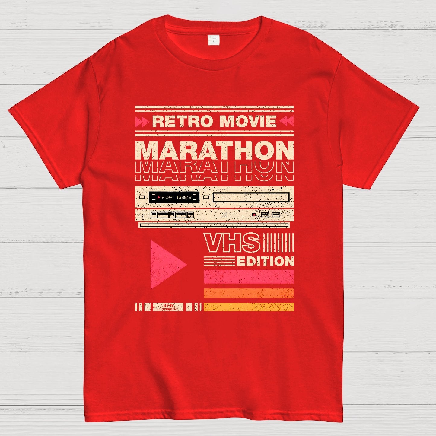 Retro Movie Marathon VHS Edition Geek T-Shirt