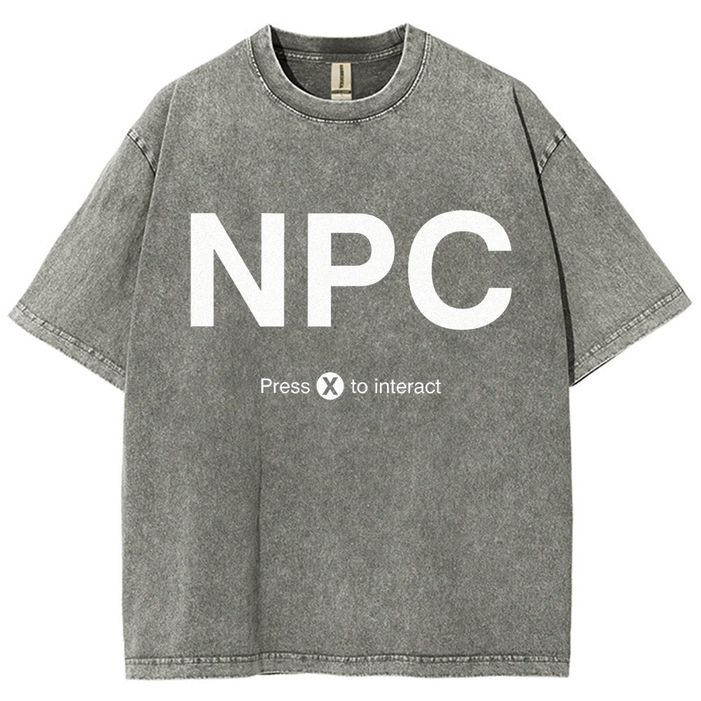 NPC Press X to Interact Vintage Distressed T-shirt