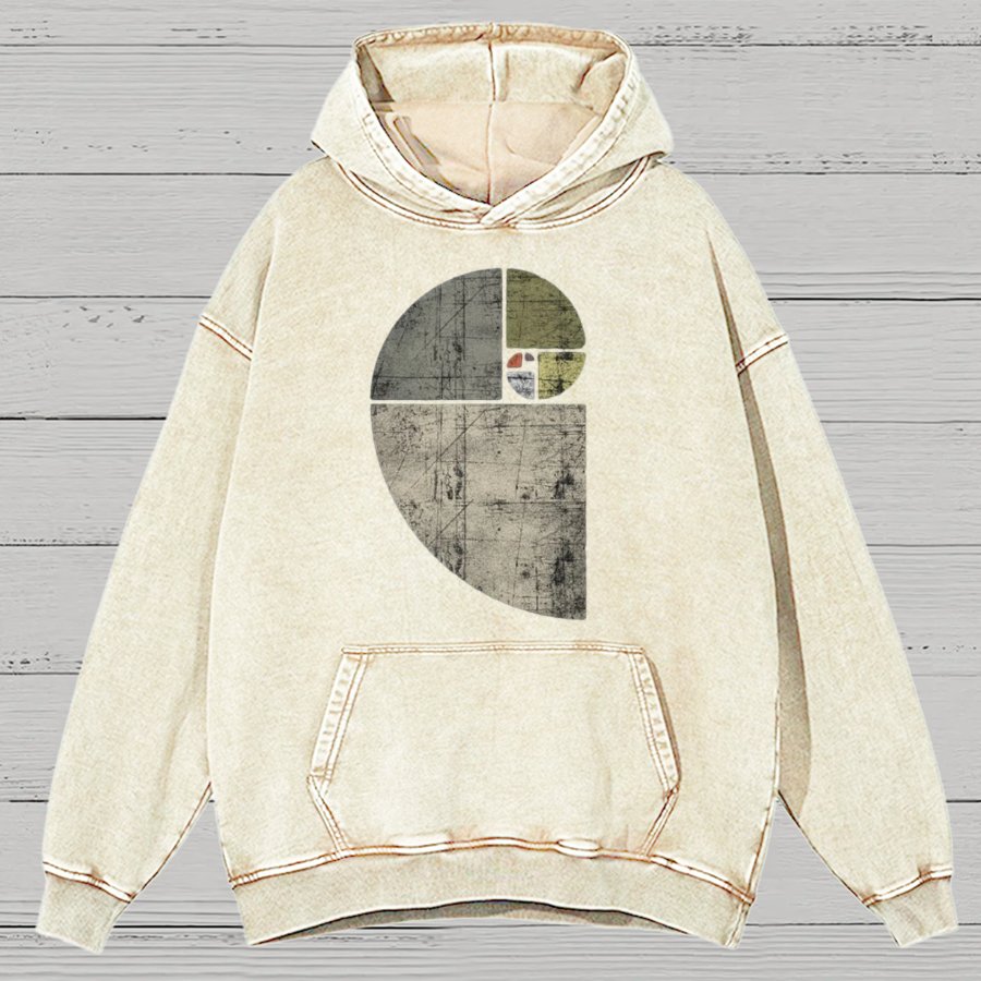 Distressed Fibonacci Spiral Geek Graphic Vintage Distressed Hoodie