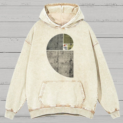 Distressed Fibonacci Spiral Geek Graphic Vintage Distressed Hoodie