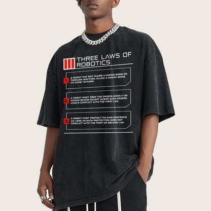 Three Laws of Robotics Vintage Distressed T-shirt