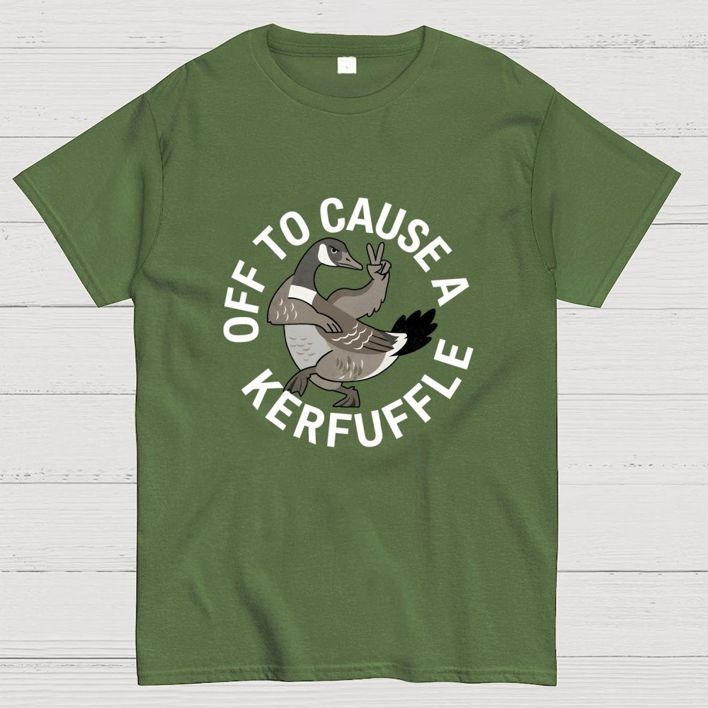 Off To Cause A Kerfuffle Goose Art Print Geek T-Shirt