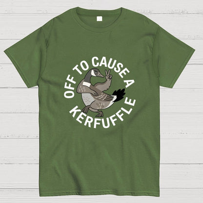 Off To Cause A Kerfuffle Goose Art Print Geek T-Shirt
