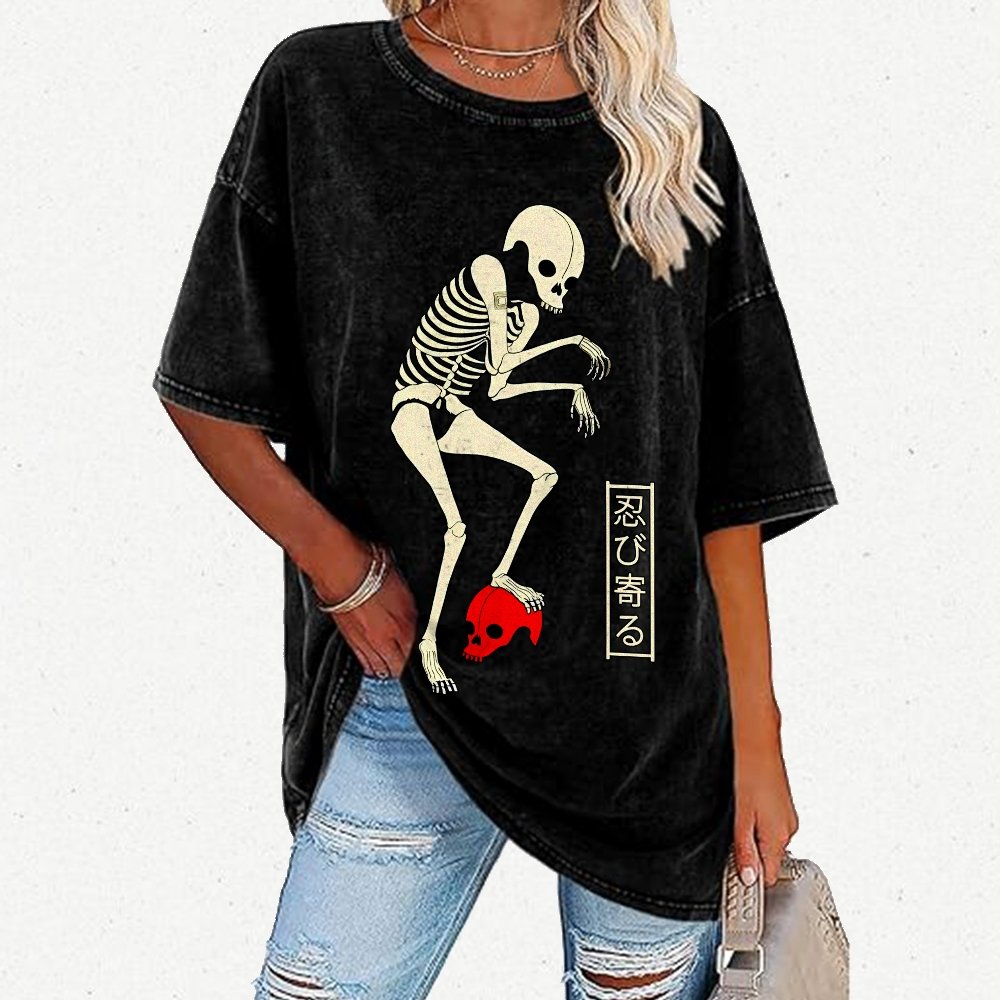 Creep Skull Vintage Distressed T-shirt