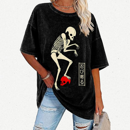 Creep Skull Vintage Distressed T-shirt