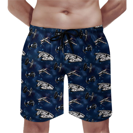 Space WarBlue Ships Geek Shorts