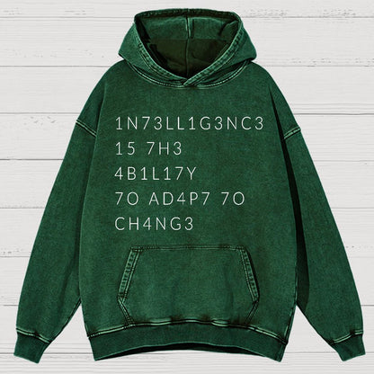 Intelligence Is The Ability To Adapt To Change Vintage Distressed Hoodie