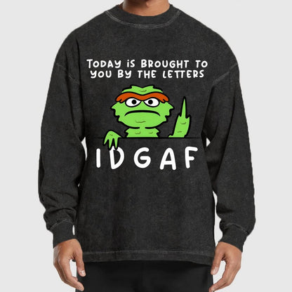 IDGAF Washed Long Sleeve Tee