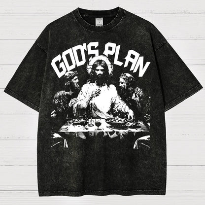 Unisex God's Plan Vintage Distressed T-shirt