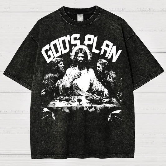 Unisex God's Plan Vintage Distressed T-shirt