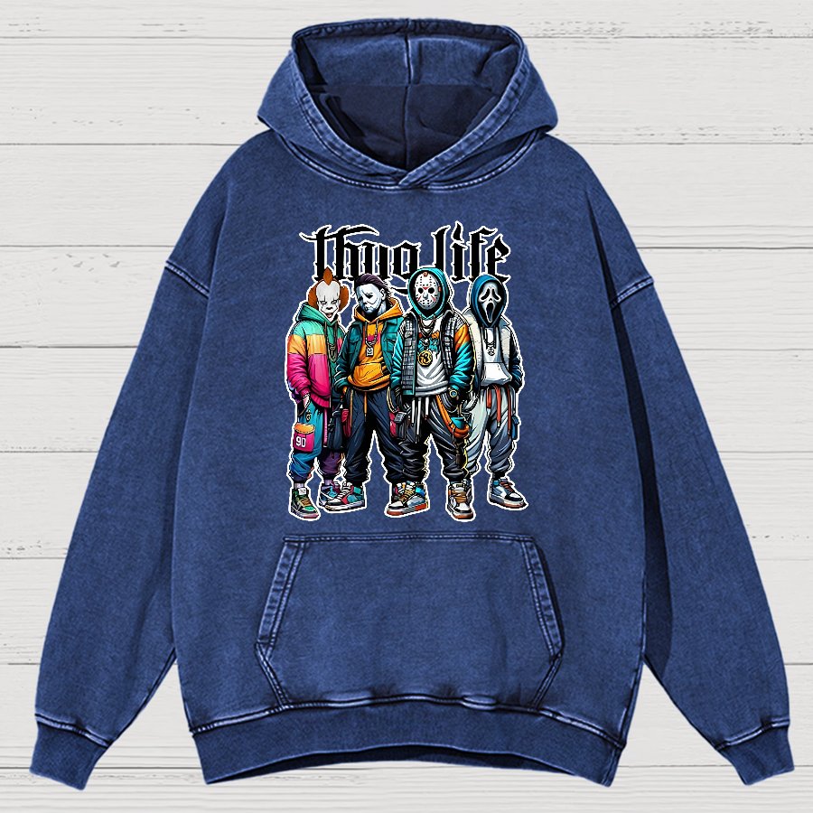 Horror Character Halloween Vintage Distressed Hoodie