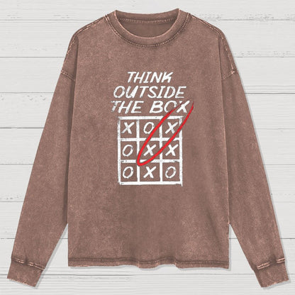Think Outside The Box Nerd Washed Long Sleeve Tee